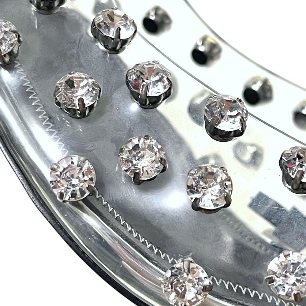 NWT ZARA Clear Vinyl Rhinestone Embellishments Pointed Toe Kitten Heels 37 - Picture 4 of 12